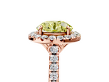 Rose gold Fancy Yellow Round  Halo Pavé Diamond Engagement Ring with Four-Prong Setting_8