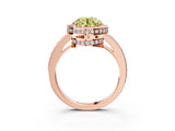 Rose gold Fancy Yellow Round  Halo Pave Band Solitaire Ring with Prong Setting_32