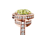 Rose gold Fancy Yellow Round  Halo Pave Band Solitaire Ring with Prong Setting_34