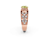Rose gold Fancy Yellow Round  Halo Pave Diamond Engagement Ring with Milgrain Detailing_49