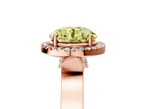 Rose gold Fancy Yellow Round  Halo Pave Split Shank Prong Setting Ring_68
