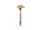 Rose gold Fancy Yellow Round  Halo Round Diamond Pavé Band Four-Prong Ring_5