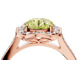 Rose gold Fancy Yellow Round  Halo Round Diamond Pave Band with Four-Prong Setting_47
