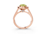 Rose gold Fancy Yellow Round  Halo Solitaire Diamond Ring with Pave Band and Bezel Setting_37