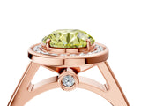 Rose gold Fancy Yellow Round  Halo Solitaire Diamond Ring with Pave Band and Bezel Setting_38
