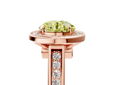 Rose gold Fancy Yellow Round  Halo Solitaire Diamond Ring with Pave Band and Bezel Setting_39