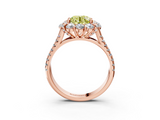 Rose gold Fancy Yellow Round  Halo Split Shank Diamond Engagement Ring with Pave Band and Four-Prong Setting_3