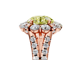 Rose gold Fancy Yellow Round  Halo Split Shank Diamond Engagement Ring with Pave Band and Four-Prong Setting_5