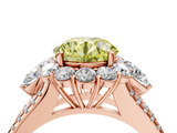 Rose gold Fancy Yellow Round  Halo Split Shank Diamond Engagement Ring with Prong Setting_4