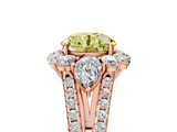 Rose gold Fancy Yellow Round  Halo Split Shank Diamond Engagement Ring with Prong Setting_5