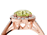 Rose gold Fancy Yellow Round  Halo Split Shank Diamond Ring with Four-Prong Setting_4