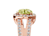 Rose gold Fancy Yellow Round  Halo Split Shank Diamond Ring with Four-Prong Setting_5