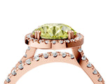 Rose gold Fancy Yellow Round  Halo Split Shank Diamond Ring with Pavé Setting_30
