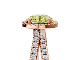 Rose gold Fancy Yellow Round  Halo Split Shank Diamond Ring with Pavé Setting_31