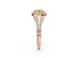 Rose gold Fancy Yellow Round  Halo Split Shank Pave Diamond Ring with Four-Prong Setting_31