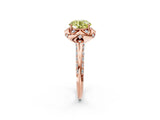 Rose gold Fancy Yellow Round  Halo Split Shank Pave Diamond Ring with Petal Prong Setting_22