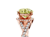 Rose gold Fancy Yellow Round  Halo Twist Band Solitaire Prong Setting Ring_5