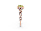 Rose gold Fancy Yellow Round  Halo Twist Band Solitaire Ring with Six-Prong Setting_5