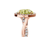Rose gold Fancy Yellow Round  Halo Twist Band Solitaire Ring_5