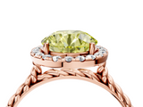 Rose gold Fancy Yellow Round  Halo Twisted Band Four-Prong Diamond Ring_4