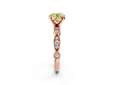 Rose gold Fancy Yellow Round  Milgrain Bezel Diamond Engagement Ring with Solitaire Prong Setting_30