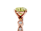Rose gold Fancy Yellow Round  Milgrain Bezel Diamond Engagement Ring with Solitaire Prong Setting_33