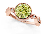 Rose gold Fancy Yellow Round  Milgrain Marquise Diamond Twist Band Ring_64