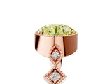 Rose gold Fancy Yellow Round  Milgrain Marquise Diamond Twist Band Ring_68
