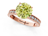 Rose gold Fancy Yellow Round  Milgrain Pave Diamond Engagement Ring with Four-Prong Setting_1