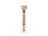 Rose gold Fancy Yellow Round  Milgrain Pave Diamond Engagement Ring with Four-Prong Setting_2