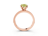Rose gold Fancy Yellow Round  Milgrain Pave Diamond Engagement Ring with Four-Prong Setting_3