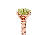 Rose gold Fancy Yellow Round  Solitaire Beaded Band Prong Setting Ring 5