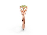 Rose gold Fancy Yellow Round  Solitaire Beaded Band Six-Prong Setting_14