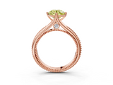 Rose gold Fancy Yellow Round  Solitaire Beaded Band Six-Prong Setting_15