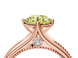 Rose gold Fancy Yellow Round  Solitaire Beaded Band Six-Prong Setting_16