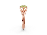 Rose gold Fancy Yellow Round  Solitaire Beaded Band Six-Prong Setting_31