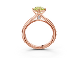 Rose gold Fancy Yellow Round  Solitaire Beaded Band Six-Prong Setting_32