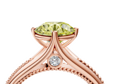 Rose gold Fancy Yellow Round  Solitaire Beaded Band Six-Prong Setting_33