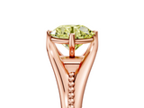 Rose gold Fancy Yellow Round  Solitaire Beaded Band Six-Prong Setting_5
