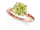 Rose gold Fancy Yellow Round  Solitaire Beaded Band with Four-Prong Setting_1