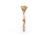 Rose gold Fancy Yellow Round  Solitaire Beaded Band with Four-Prong Setting_2