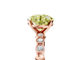 Rose gold Fancy Yellow Round  Solitaire Bezel Accent Diamond Engagement Ring with Beaded Band and Four-Prong Setting_5