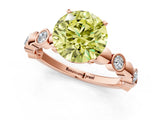 Rose gold Fancy Yellow Round  Solitaire Bezel-Set Diamond Ring with Beaded Band and Four-Prong Setting_30