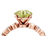 Rose gold Fancy Yellow Round  Solitaire Bezel-Set Diamond Ring with Beaded Band and Four-Prong Setting_33