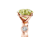 Rose gold Fancy Yellow Round  Solitaire Bezel-Set Diamond Ring with Beaded Band and Four-Prong Setting_34