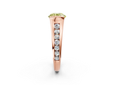 Rose gold Fancy Yellow Round  Solitaire Bezel-Set Diamond Ring with Channel-Set Band_2