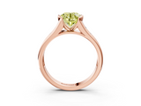 Rose gold Fancy Yellow Round  Solitaire Bezel-Set Diamond Ring with Channel-Set Band_3