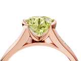 Rose gold Fancy Yellow Round  Solitaire Bezel-Set Diamond Ring with Channel-Set Band_4