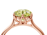 Rose gold Fancy Yellow Round  Solitaire Cathedral Diamond Ring with Six-Prong Setting_4