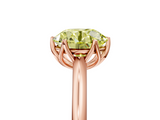 Rose gold Fancy Yellow Round  Solitaire Cathedral Diamond Ring with Six-Prong Setting_5
